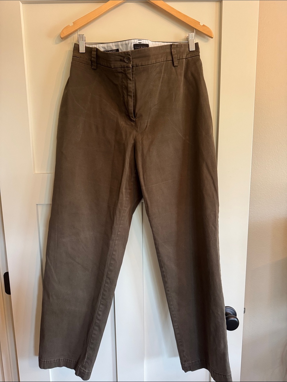 Talbots Olive Brown Straight-Leg Chinos